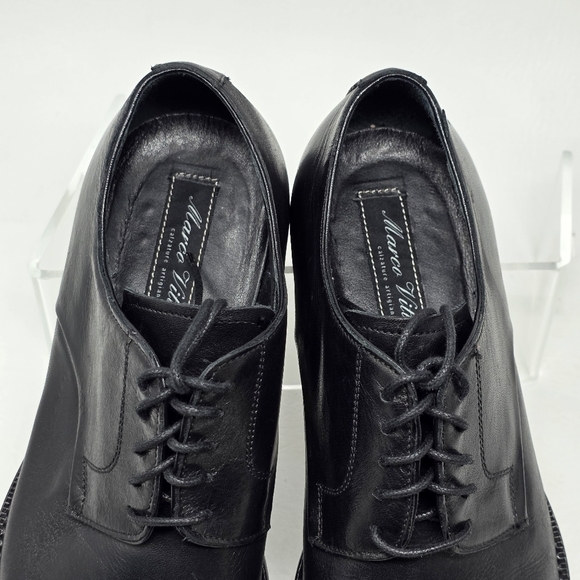 Marco Vittorio Plain-Toe Dress Shoe Men Sz 7.5 Black Lace Made In Italy Preowned main image 13
